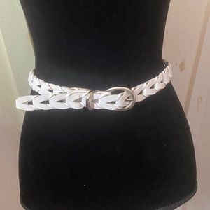 Vintage 80’s Capezio Braided White Genuine Leather Belt